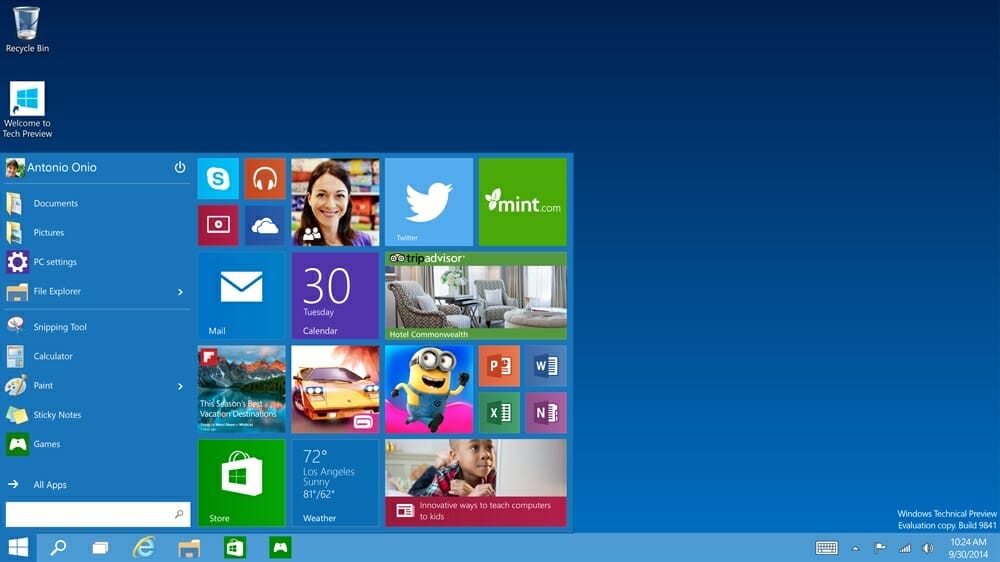 Ausblick auf Windows 10 - Foto: Microsoft Corporation