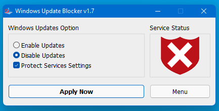 Windows Update Blocker Jetzt anwenden