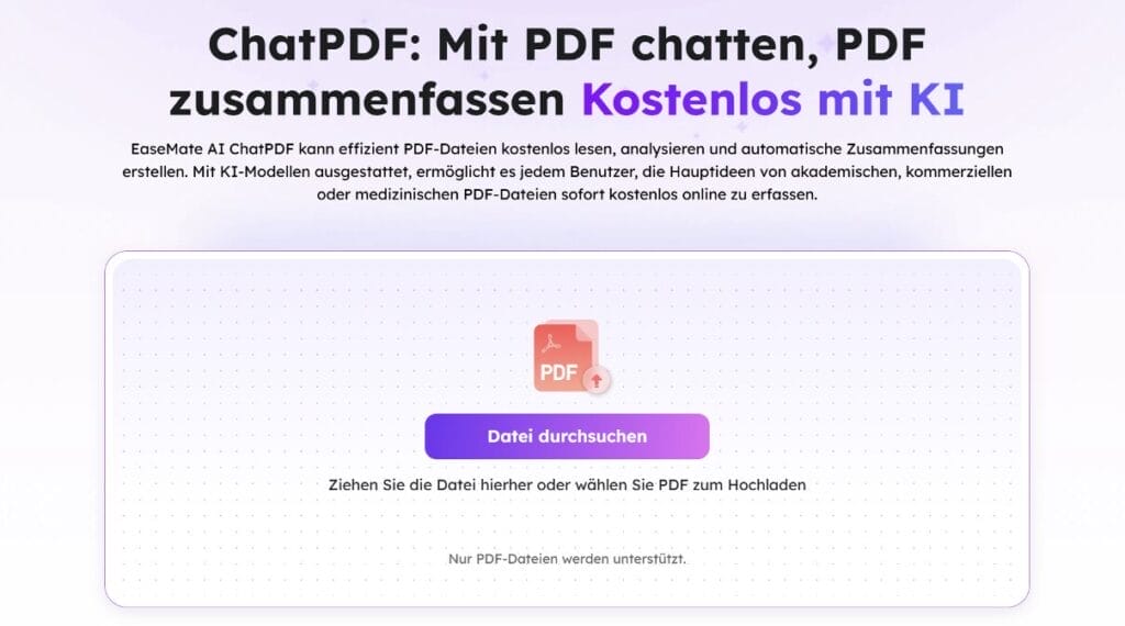 ChatPDF: PDFs mit KI zusammenfassen und hochladen.