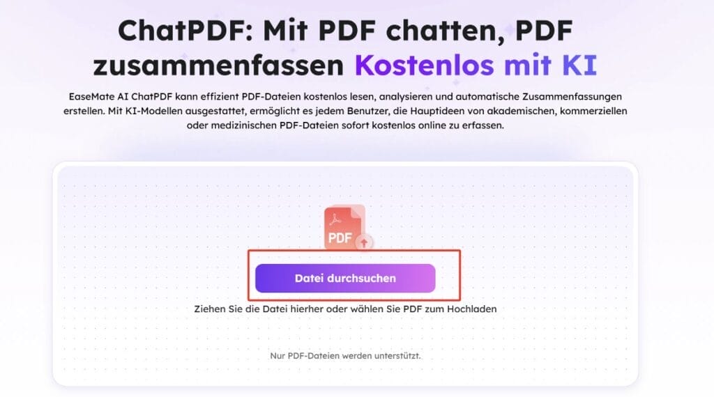 PDF-Chat und Zusammenfassung kostenlos mit KI.