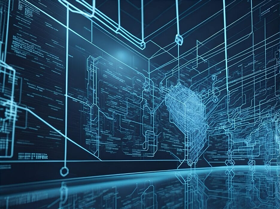 Abstrakte digitale Linien und Datenstrukturen