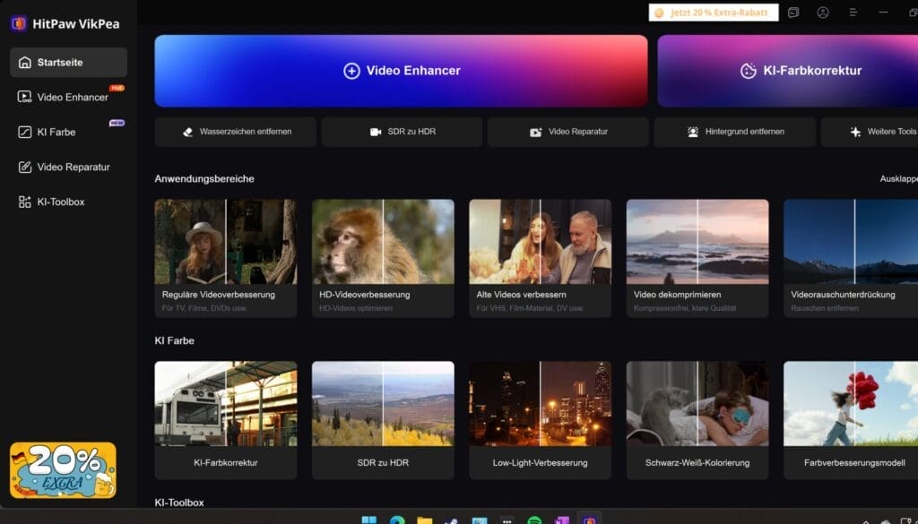 HitPaw VikPea Video Enhancer Software-Schnittstelle