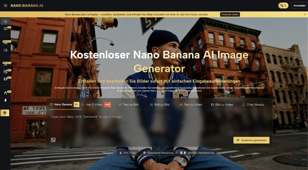 Nano Banana AI-Generator Homepage