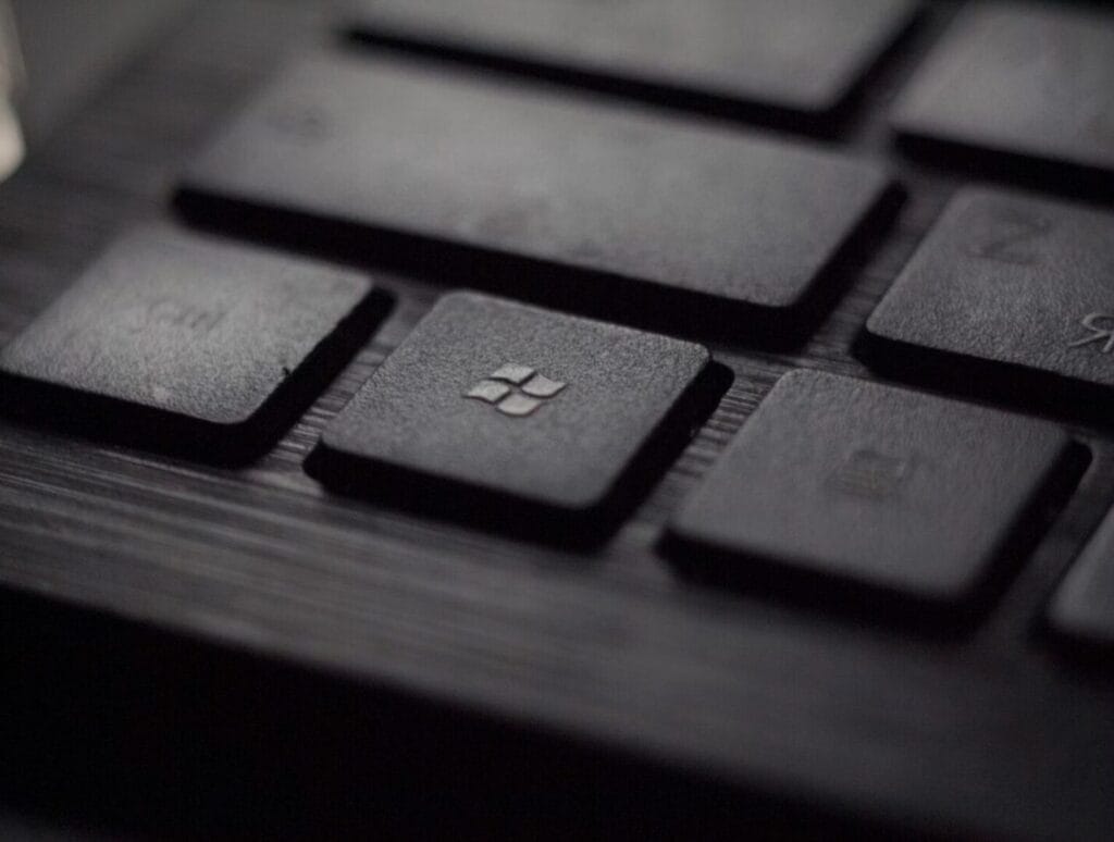 Keyboard with Windows key, close-up