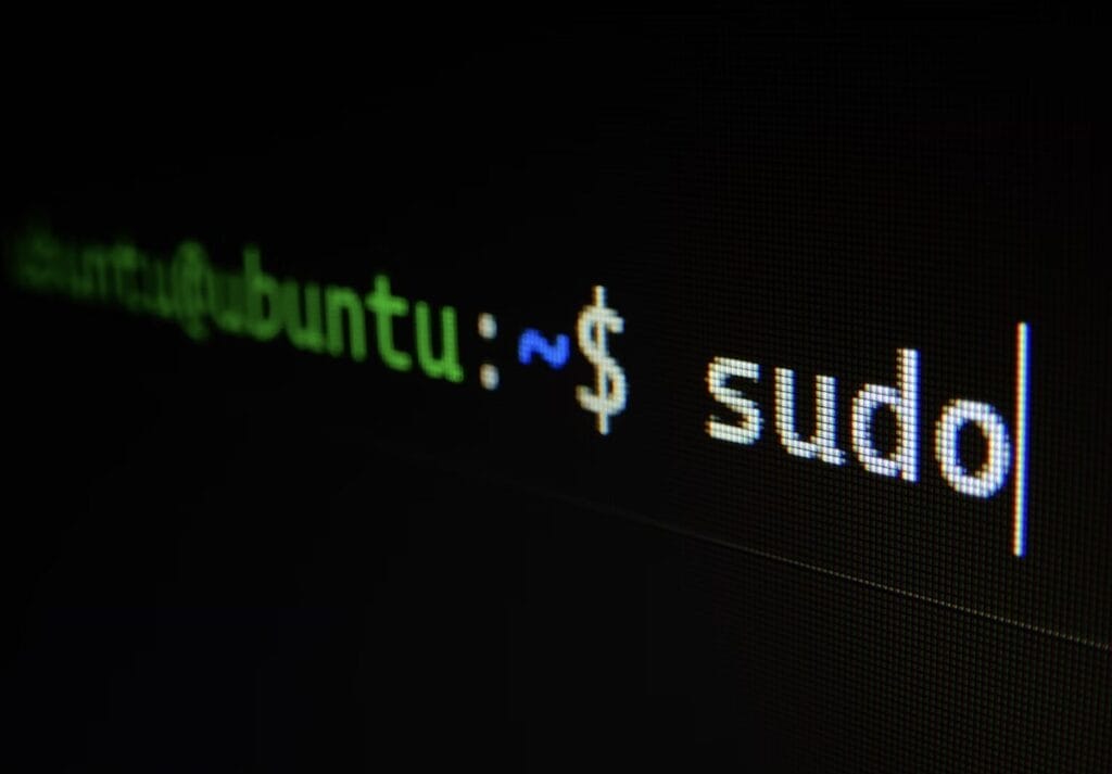 Linux terminal with sudo command on screen