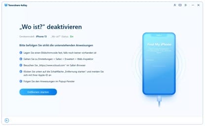 Anweisungen zum Deaktivieren von 'Wo ist?' auf iPhone